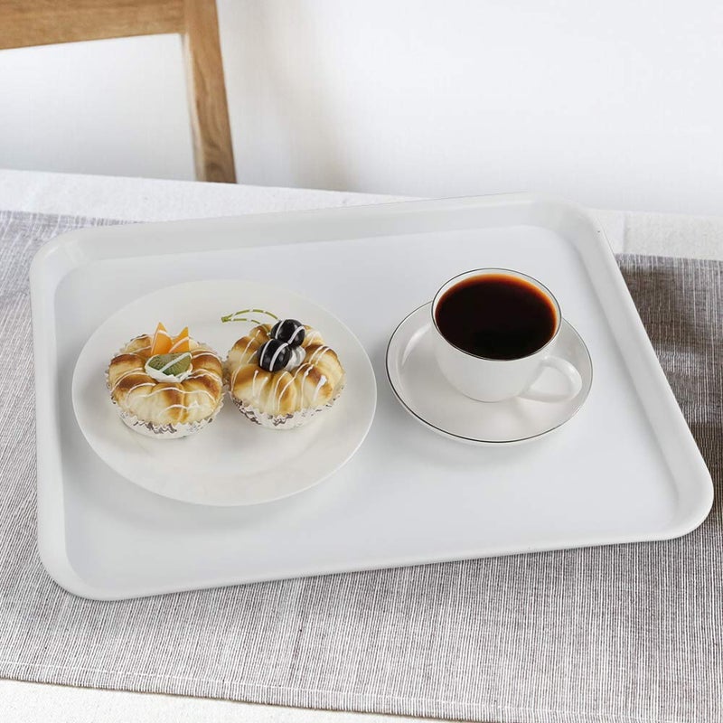 DynkoNA Fast Food Trays, Plastic Serving Tray, White, Set of 6 - Image 4
